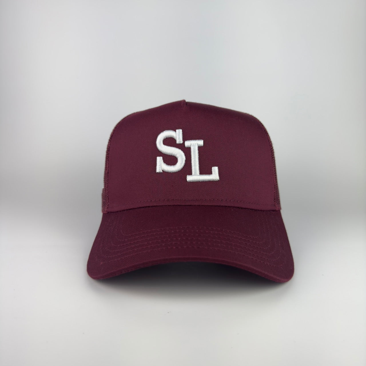 "SL" Structured Mesh Hat (Maroon)