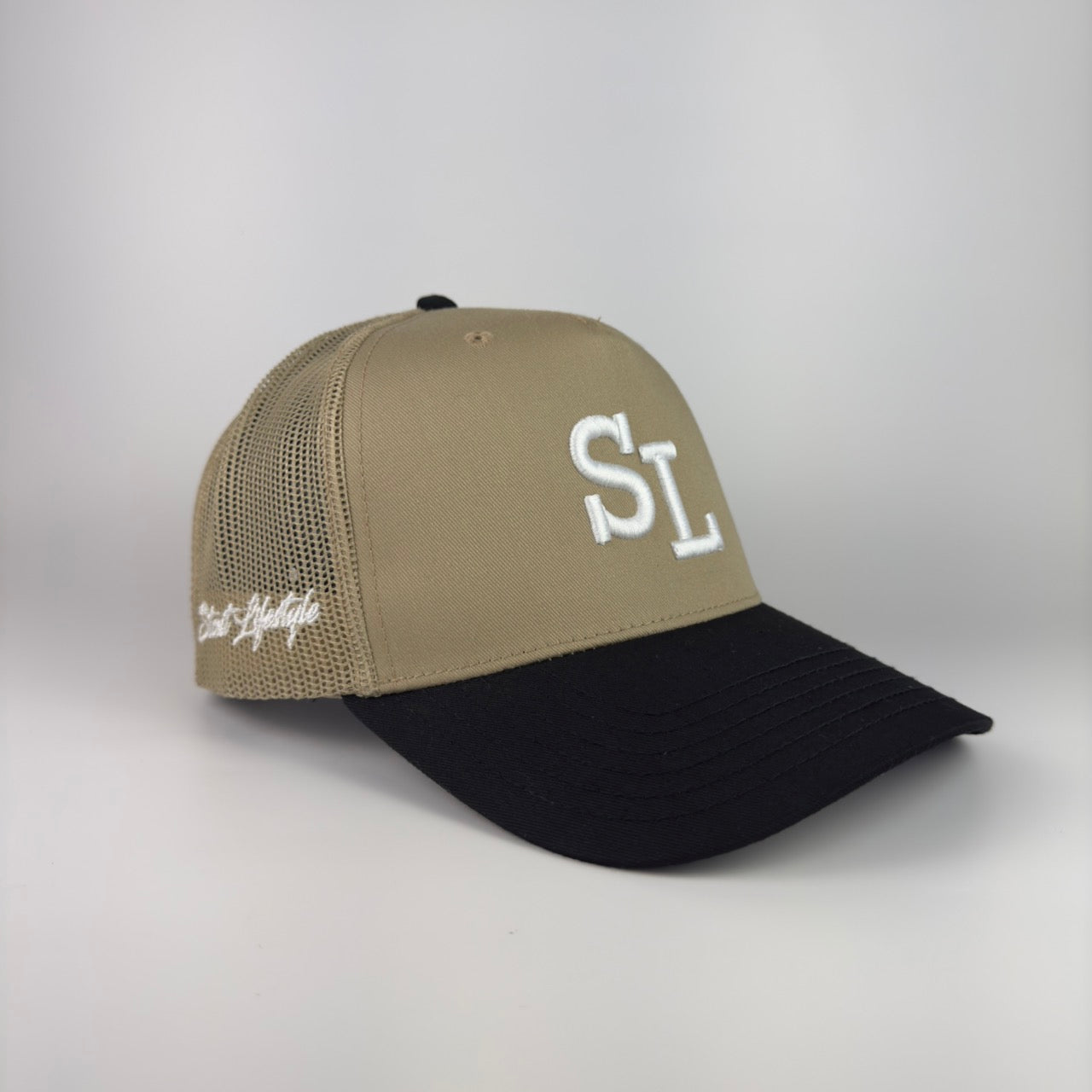 "SL" Structured Mesh Hat (Tan/Black)