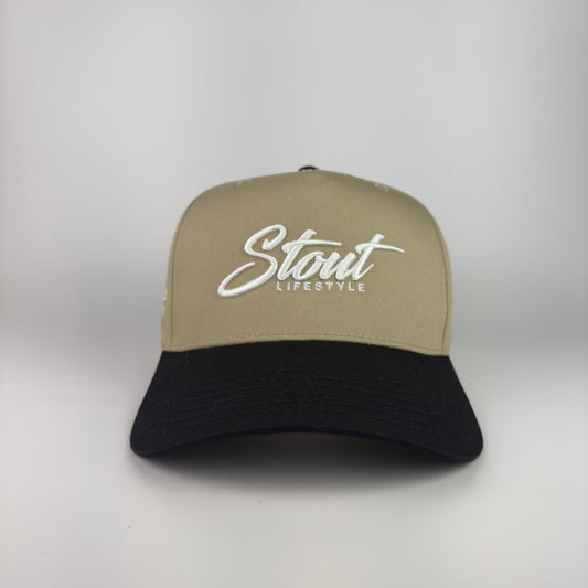 "Austin Logo" Structured Canvas Hat (Tan/Black)