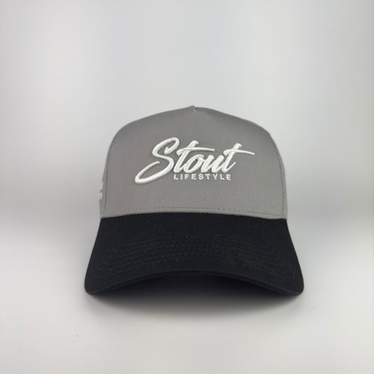 "Austin Logo" Structured Canvas Hat (Gray/Black)