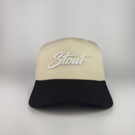 "Austin Logo" Structured Canvas Hat (Natural/Black)