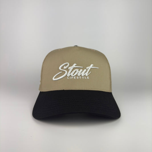 "Austin Logo" Structured Mesh Hat (Tan/Black)